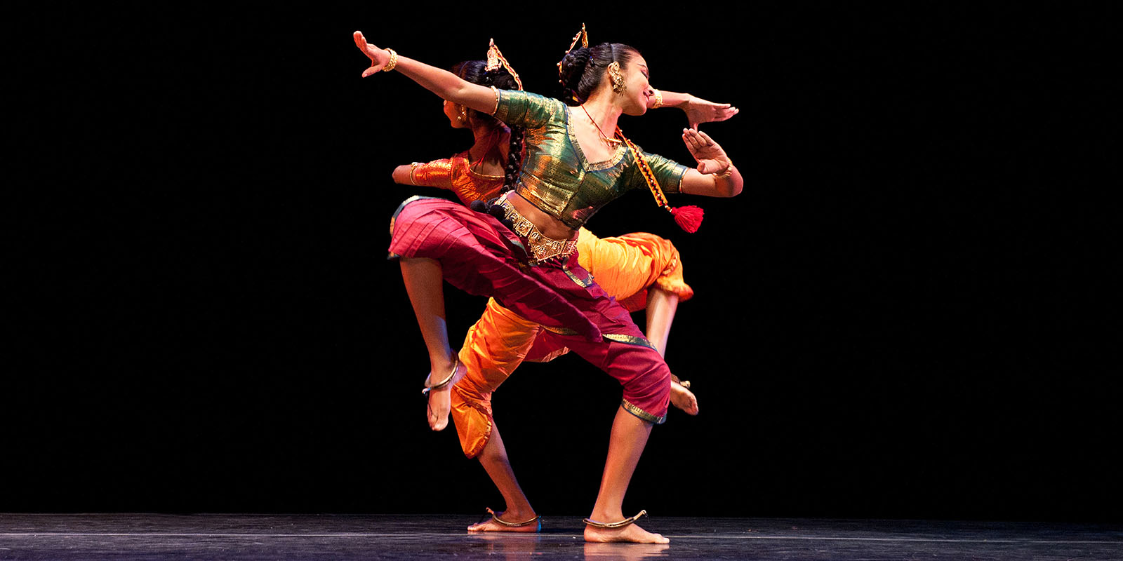 Nrityagram Dance Ensemble performing on stage.